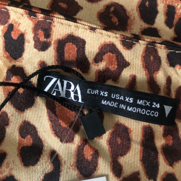 Zara Leopard Pattern Satin Top - Picture 7 of 8